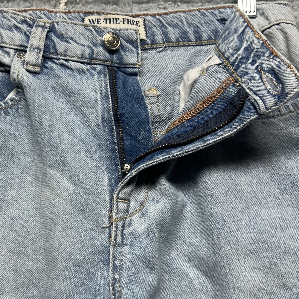 We The Free Tinsley Baggy High Rise Straight Leg Jeans Womens 26 Blue Bright Eye - Picture 8 of 15